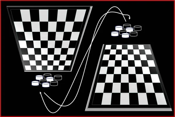 Illustration Shows Board Checkers Chess Other Games Illustration Background — Stock Photo, Image