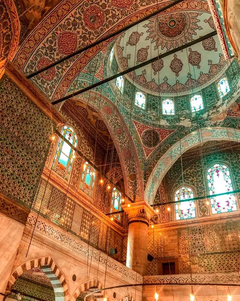 Interno Della Moschea Modelli Ornamenti Orientali Architettura Della Religione Istanbul — Foto Stock