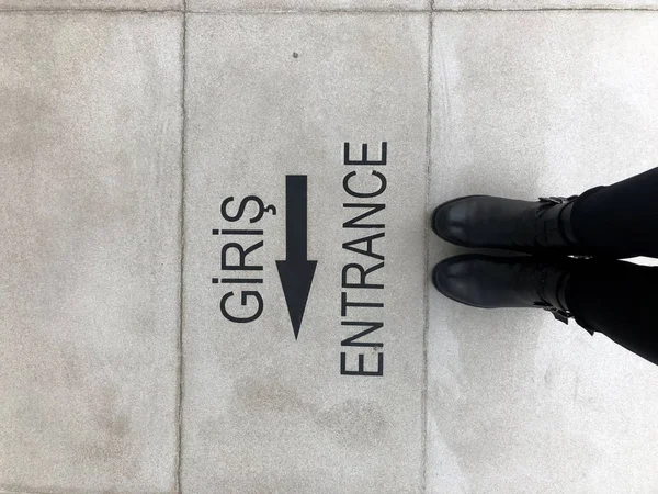 Entrada Patas Mujer Imagen Muestra Una Hermosa Imagen Marca Índice — Foto de Stock