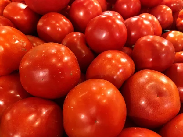 Piros Paradicsom Természetes Zöldségek Természetes Vitaminok Egy Élő Töredék Gyümölcs — Stock Fotó