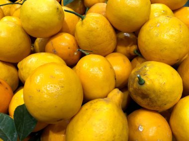 Limon. Meyve. Meyve ve sebze deposu parçası (