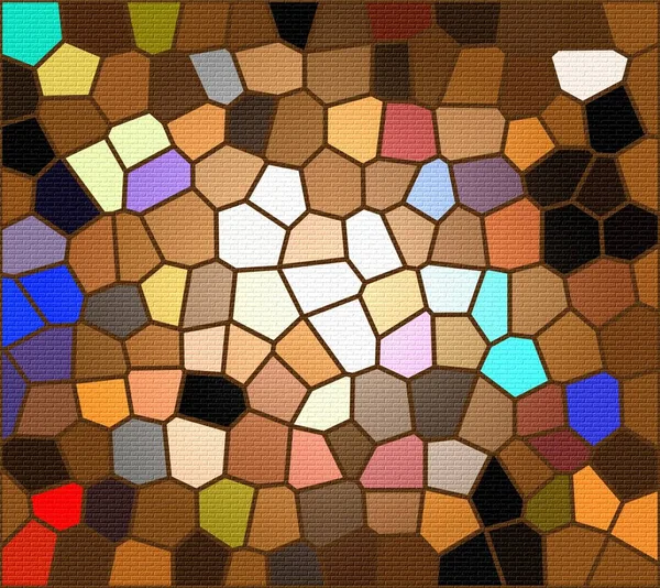 Mosaic of colored stones. Illustration, background.The painting shows a beautiful mosaic of bright multicolored stones.