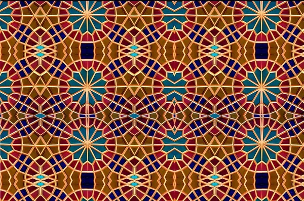 Mosaïque Orientale Avec Verre Coloré Motifs Ornements Géométriques Orientaux Modèles Images De Stock Libres De Droits