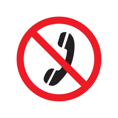 Beyaz bir arka plan yok telefon işareti simgesi. Vektör çizim.