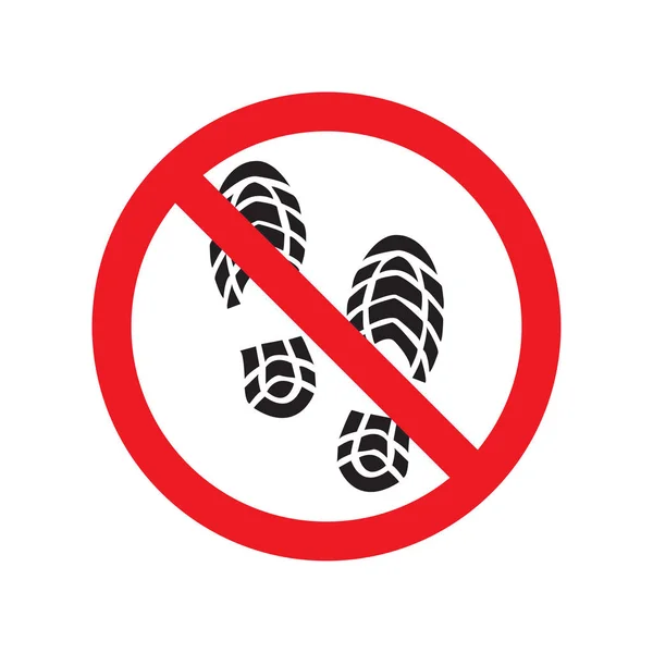 Shoes Sign Warning Stay Prohibited Public Information Icon — Stock Vector