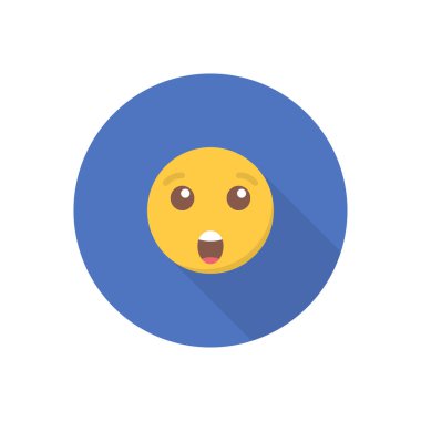 Kutsal kişilerin resmi içinde sosyal medya için uzun gölge ile düz bir tasarıma gülümseme.