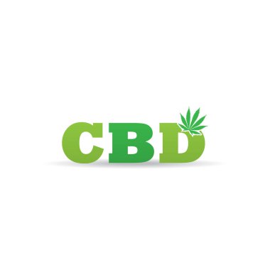 Mektup kenevir simgesi olan marka Cbd logosu.