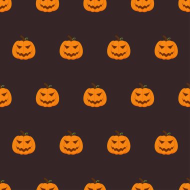Halloween pumpkins ile Seamless modeli. Vektör çizim.