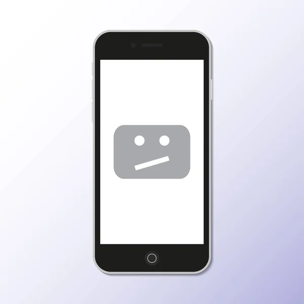 Smartphone Mit Fehlersymbol Für Videoplayer Vektorillustration — Stockvektor