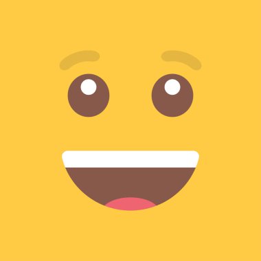 Komik gülümseyen ifade arka plan. Vektör çizim eps10.