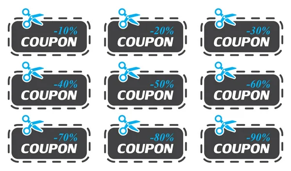 Set Coupon Sale Collection Vector Illustration — Stock Vector