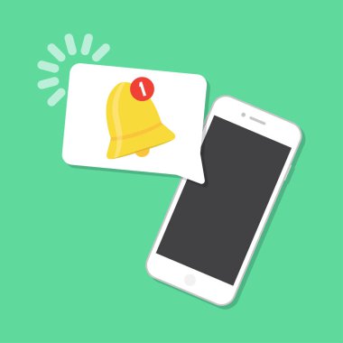 Yeni bildirim smartphone üzerinde geldi. Bildirim kavramı.
