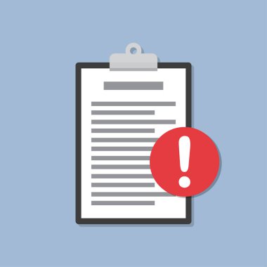 Pano belge ve ünlem işareti içinde a düz çizmek ile.