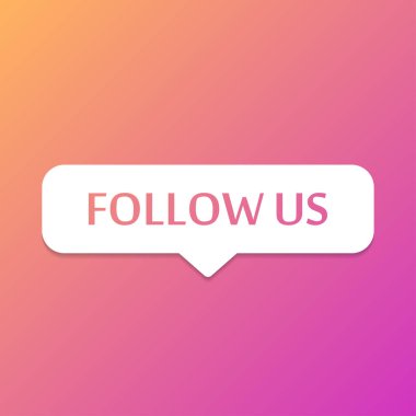 Düğme simgesi tasarım için bizi izleyin. Vektör çizim.