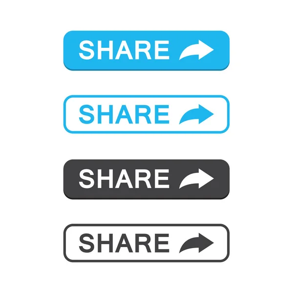Set Von Share Taste Symbol Flachem Design — Stockvektor