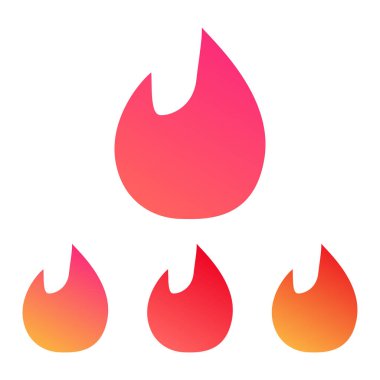 Alev ateş etmek için tasarım kümesi. Vektör çizim.