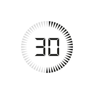 Dijital zamanlayıcı, saat ve saat tasarımı için. Vektör çizim.