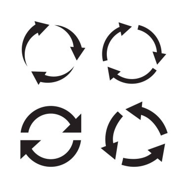 Siyah yuvarlak okları kümesi. Vektör çizim.