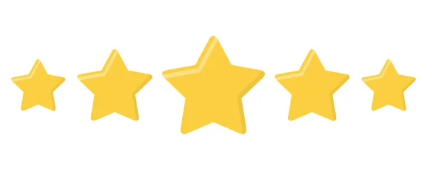Kundenbewertung Mit Fünf Sternen Flachem Design — Stockvektor