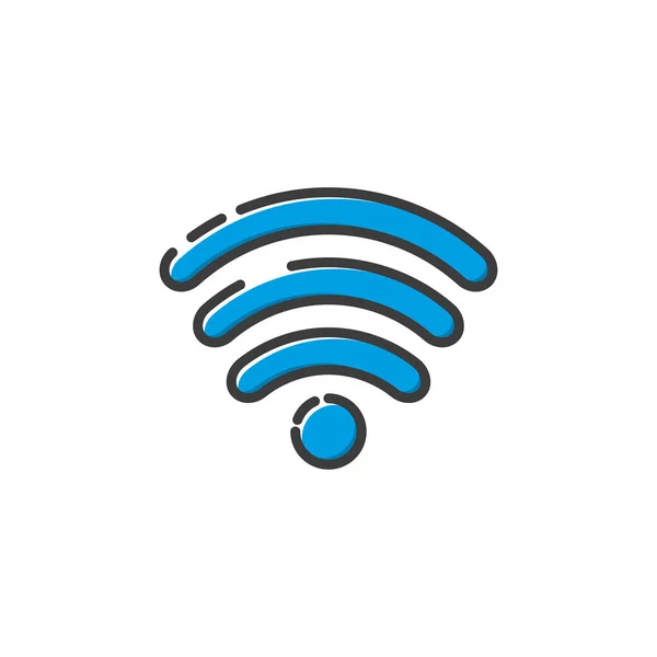 Icoana Wifi Într Design Plat Ilustrație Vectorială — Vector de stoc