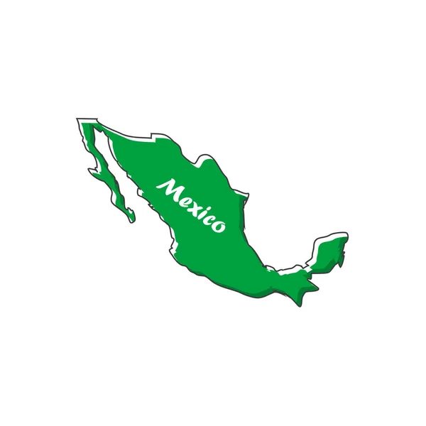 México Mapa Icono Diseño Plano Ilustración Vectorial — Archivo Imágenes Vectoriales