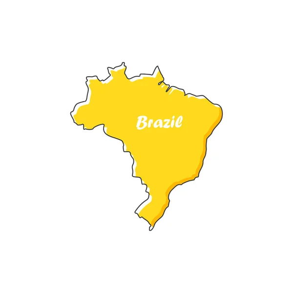 Βραζιλία Χάρτης Εικονίδιο Μια Επίπεδη Σχεδίαση Εικονογράφηση Διάνυσμα — Διανυσματικό Αρχείο