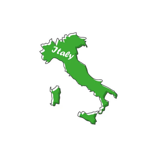 Italia Mapa Icono Diseño Plano Ilustración Vectorial — Vector de stock