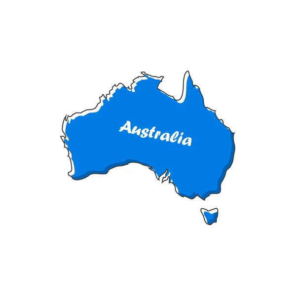 Australia Mapa Icono Diseño Plano Ilustración Vectorial — Archivo Imágenes Vectoriales