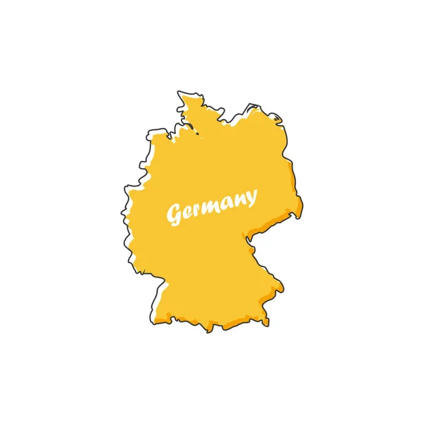 Alemania Mapa Icono Diseño Plano Ilustración Vectorial — Vector de stock