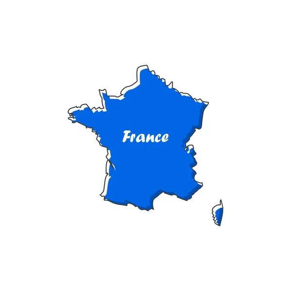 Frankreich Landkarte Flachem Design Vektorillustration — Stockvektor