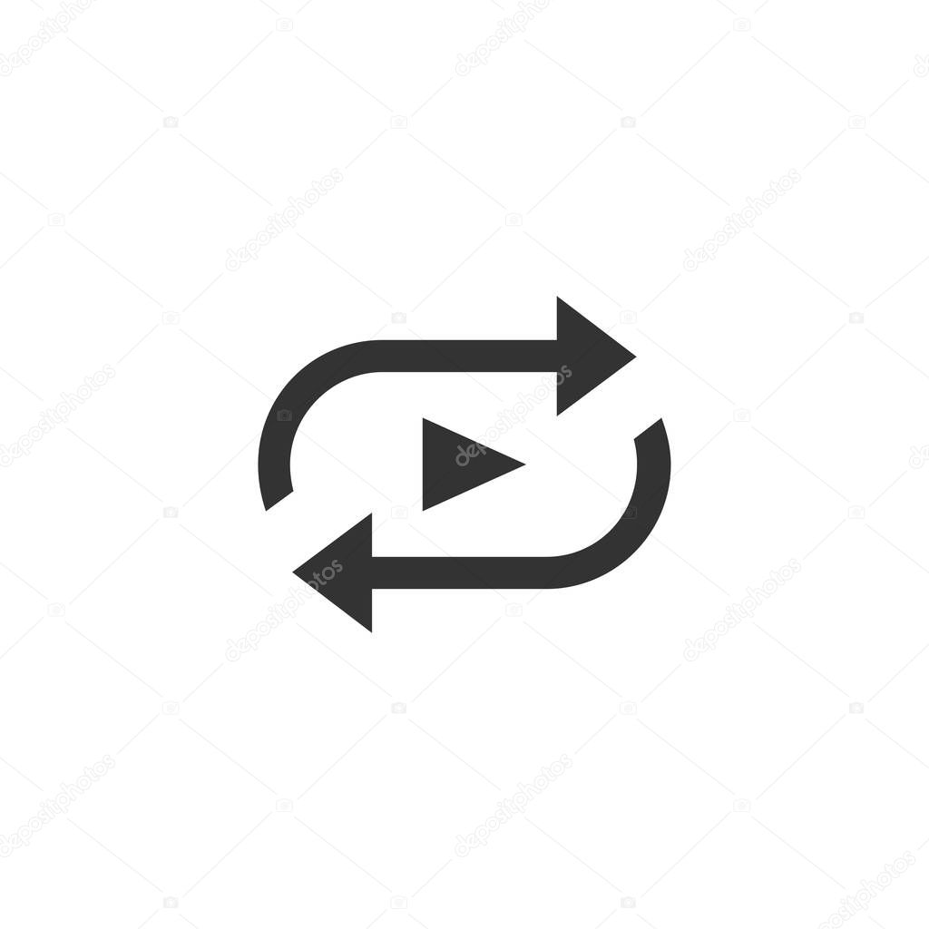 Repeat icon in simple design. Vector illustartion.