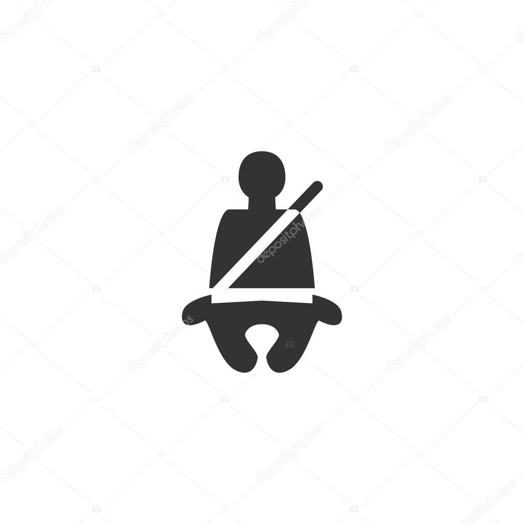 Seat belt icon in simple design. Vector illustration.