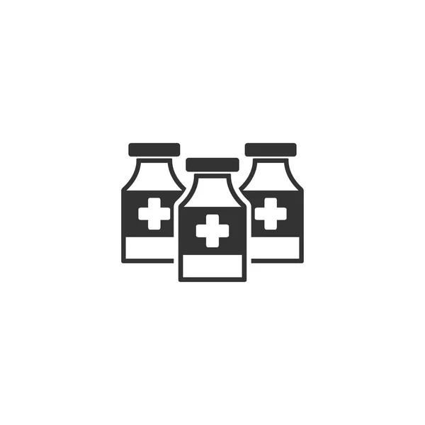 Medizinisches Flaschensymbol in schlichtem Design. Vektorillustration — Stockvektor