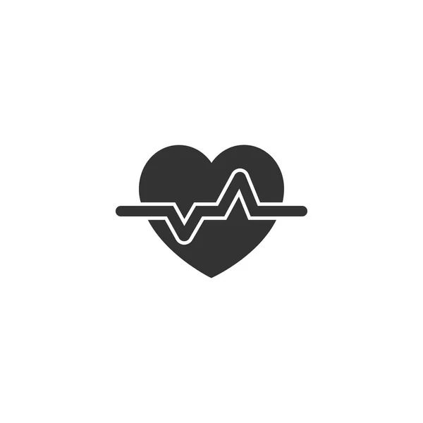 Heartbeat pictogram in eenvoudig ontwerp. Vectorillustratie — Stockvector