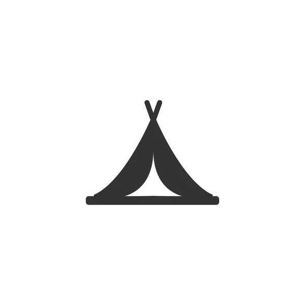 Tält-ikonen i enkel design. Vektorillustration — Stock vektor