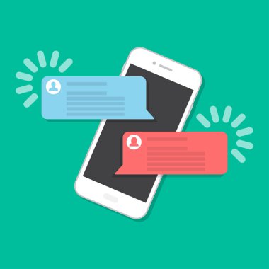 Düz bir tasarım sohbet ile Smartphone