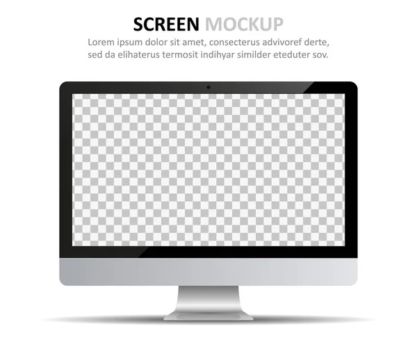 画面のモックアップ。設計のためのブランク画面が付いているコンピュータ・モニタ — ストックベクタ