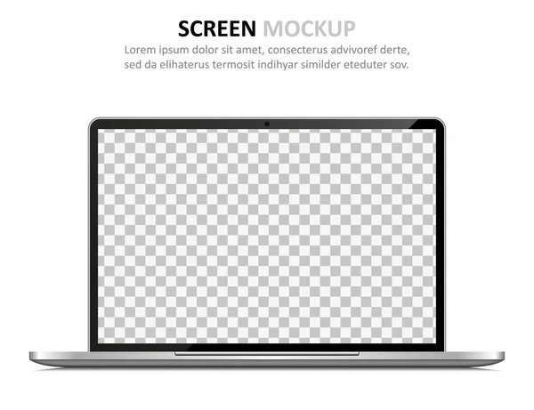 画面のモックアップ。デザインのための空白の画面を持つラップトップ — ストックベクタ