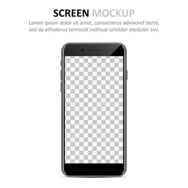 Bildschirm-Attrappe. Smartphone mit leerem Bildschirm für Design — Stockvektor