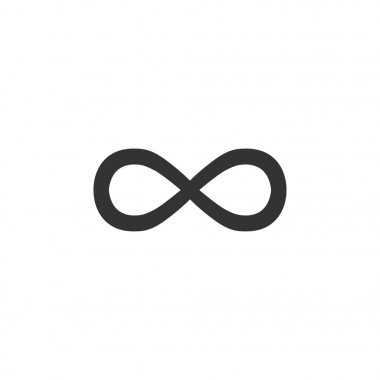 Basit tasarımda sonsuzluk simgesi. Vektör çizimi