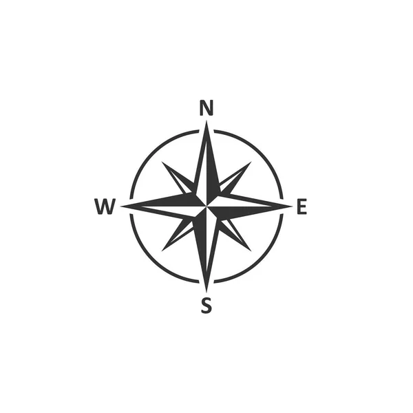 Icono de brújula en diseño simple. Ilustración vectorial — Vector de stock