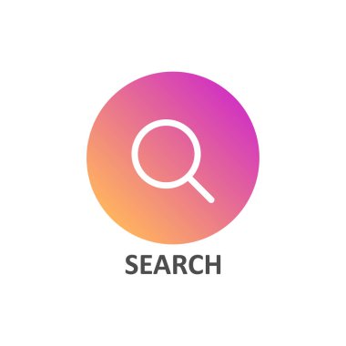 Sosyal medya için degrade çemberinde doğrusal simgeyi arama