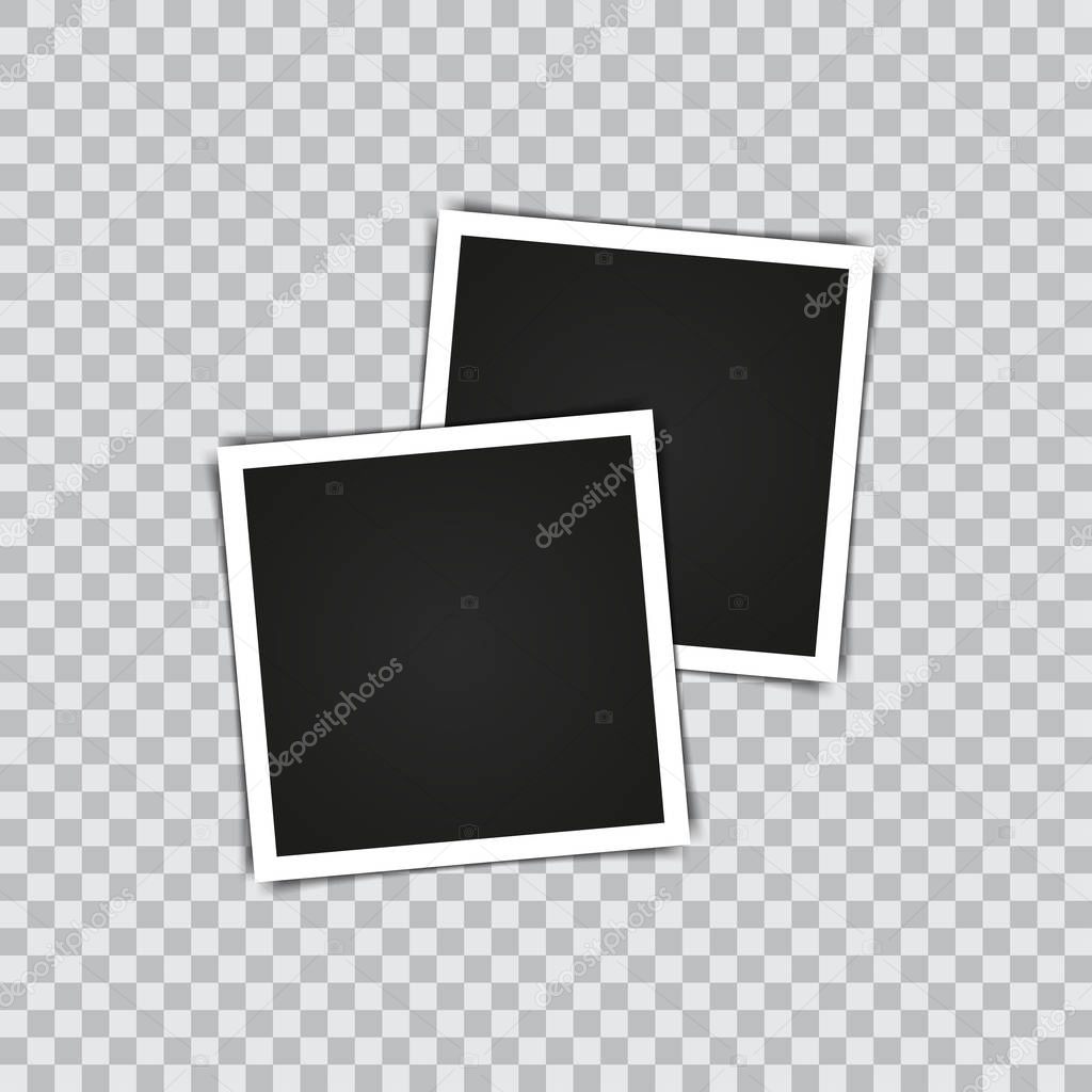 Photo frame mockup with shadow on a transparent background