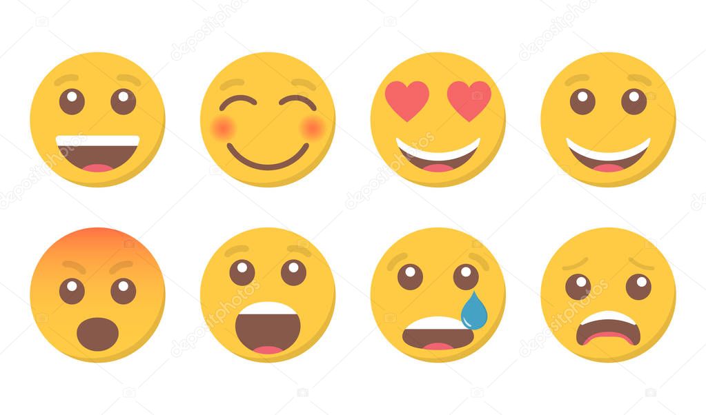 Set of smile emoji for social media