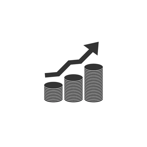 Inkomsten pictogram in eenvoudig ontwerp. Vector illustratie — Stockvector