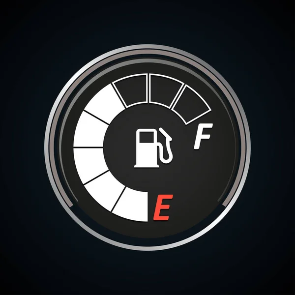 Icono del indicador de combustible. Indicador de gasolina. Ilustración vectorial — Archivo Imágenes Vectoriales