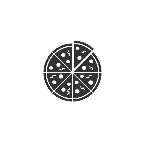 Пицца значок в простом дизайне. Векторная иллюстрация — стоковый вектор