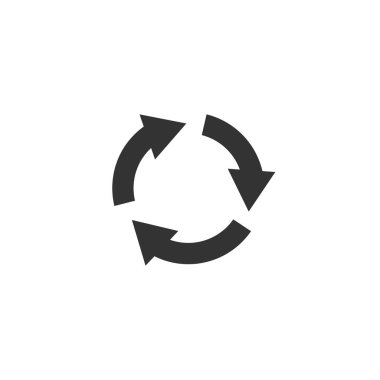 Basit tasarımda döndürme simgesi. Vektör çizimi