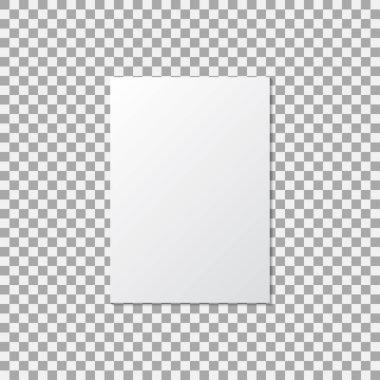 A4 kağıt şeffaf bir arka plan üzerinde poster kadar alay. Vektör çizimi