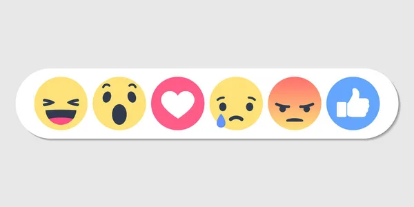 Conjunto de Emoticons em um design plano. Ilustração vetorial —  Vetores de Stock